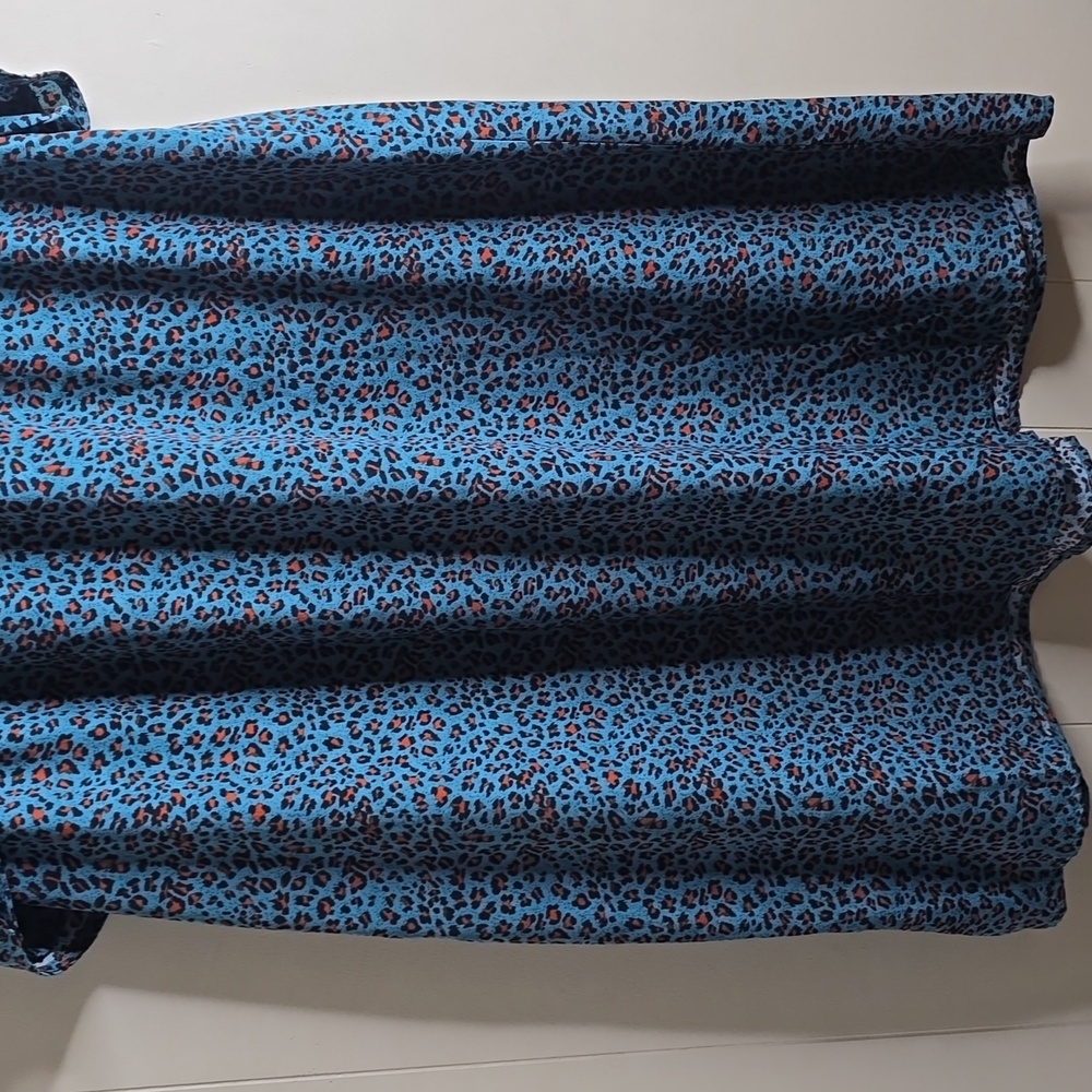 See And Be Seen Leopard Print Embroidered Short Sleeve Top or Tunic Medium - Picture 10 of 11